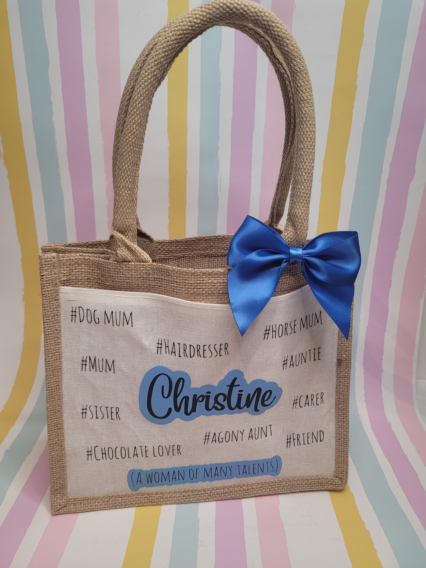Personalised Small Jute Tote Bag
